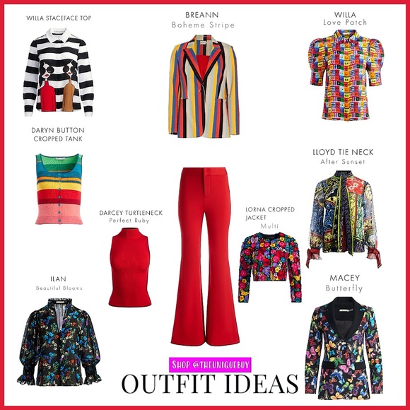 Alice + Olivia Deanna High Rise Red Bootcut Pant - Picture 7 of 17